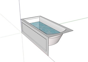 某现代室内精致浴缸设计SU(草图大师)模型