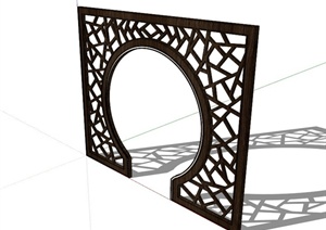 木制镂空隔断设计SU(草图大师)模型
