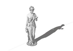 希腊女性人物雕像设计SU(草图大师)模型
