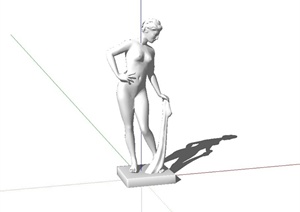 欧式风格裸女人物雕像设计SU(草图大师)模型
