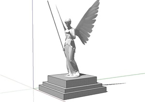 欧式风格天使人物雕像设计SU(草图大师)模型