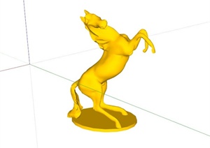 金黄色均码雕塑设计SU(草图大师)模型