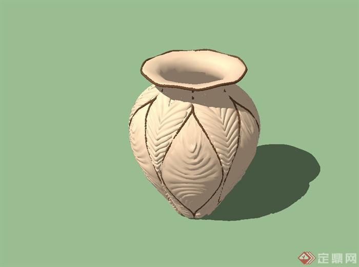 现代精致陶罐小品设计su模型(1)