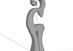 某抽象动物雕塑设计SU(草图大师)模型