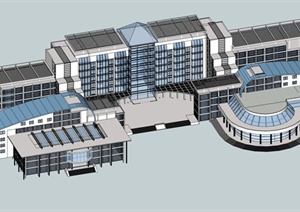 现代风格学校教学楼设计SU(草图大师)模型