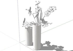 室内花瓶装饰组合设计SU(草图大师)模型