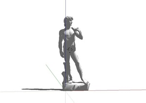 欧式裸男人物雕像设计SU(草图大师)模型