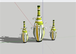 现代精致独特花瓶小品雕塑设计SU(草图大师)模型