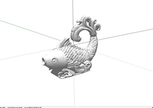 精致鱼雕塑小品设计SU(草图大师)模型