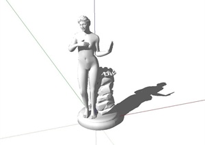 欧式女人人物雕像设计SU(草图大师)模型