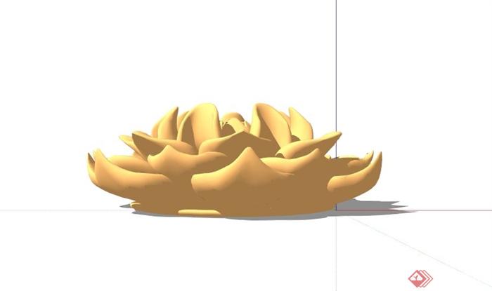 现代荷花雕塑设计SU模型(3)