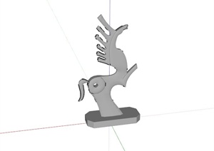 现代抽象马雕塑设计SU(草图大师)模型