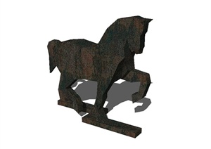 某石头材质马雕塑设计SU(草图大师)模型