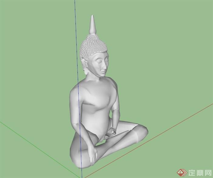 东南亚佛像雕塑设计SU模型(1)