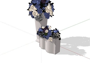 室内花球花瓶组合设计SU(草图大师)模型