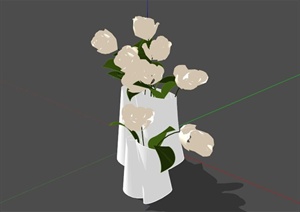 室内现代小花瓶装饰SU(草图大师)模型