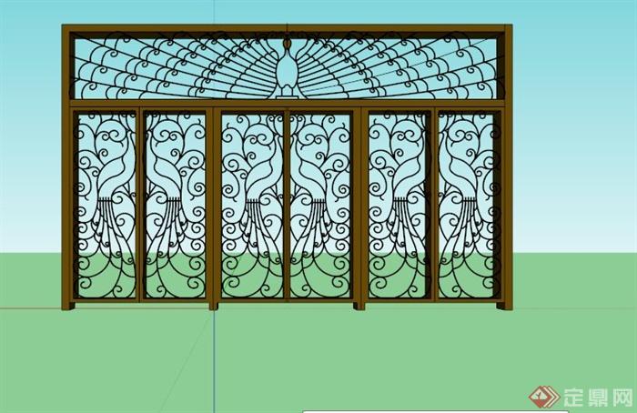 新古典铁艺门窗装饰设计SU模型(2)