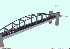 现代简约交通桥设计SU(草图大师)模型