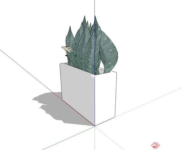 现代室内植物摆盆设计SU模型(3)