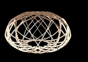 木条编织抽象雕塑设计SU(草图大师)模型