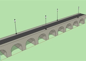 现代石材桥梁设计SU(草图大师)模型