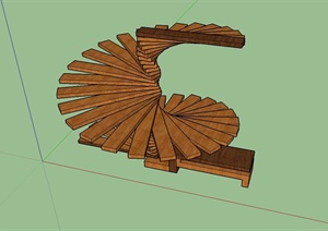 现代全木质抽象小品设计SU(草图大师)模型