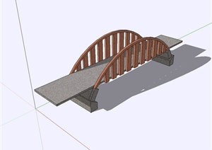 现代精致景观桥设计SU(草图大师)模型