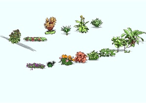 园林景观灌木花卉植物设计SU(草图大师)模型