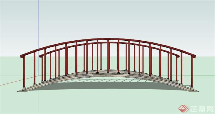现代石板园桥设计SU模型(3)