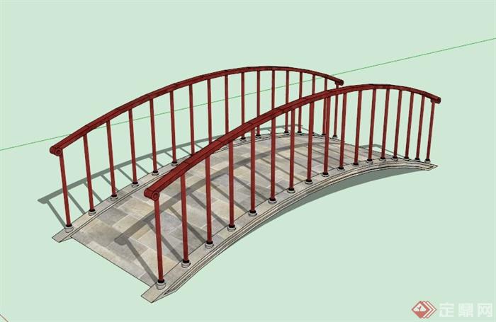 现代石板园桥设计SU模型(1)