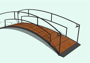 现代铁栏杆园桥设计SU(草图大师)模型