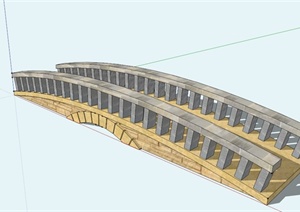 现代中式石头园桥设计SU(草图大师)模型