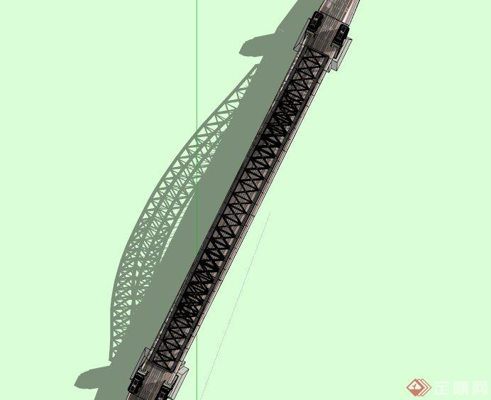 新古典拱形大桥设计SU模型(2)