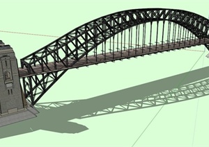 新古典拱形大桥设计SU(草图大师)模型