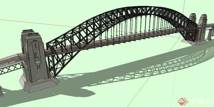 新古典拱形大桥设计SU模型(1)