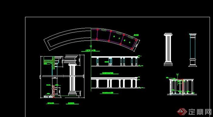 欧式廊架设计全套CAD施工图(1)