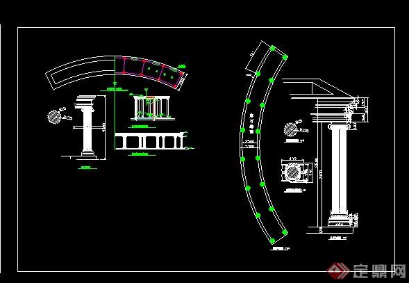 欧式廊架设计全套CAD施工图(2)