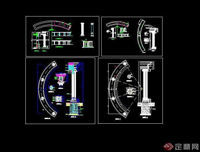 欧式廊架设计全套CAD施工图(5)