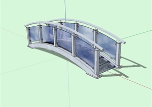 现代风格景观玻璃园桥设计SU(草图大师)模型