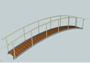 简约拱形独木桥设计SU(草图大师)模型