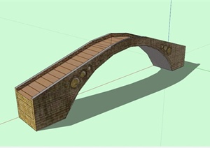 简约石拱桥设计SU(草图大师)模型