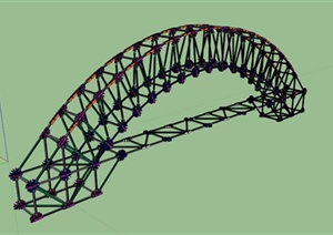 多彩景观桥设计SU(草图大师)模型