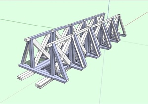 现代风格园林景观园桥设计SU(草图大师)模型