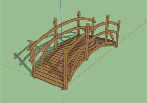 现代风格木质景观桥设计SU(草图大师)模型