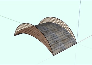 木镂空围栏景观桥设计SU(草图大师)模型