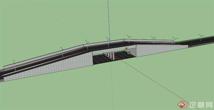 现代隧道桥设计SU模型(1)