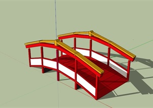 古典中式红木园桥设计SU(草图大师)模型