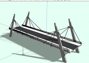 现代交通大桥设计SU(草图大师)模型