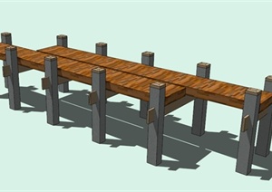 现代木栈道桥SU(草图大师)模型设计