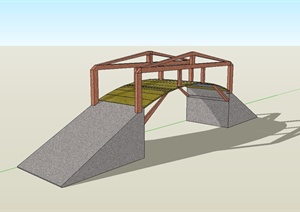 现代风格独特园林景观桥设计SU(草图大师)模型